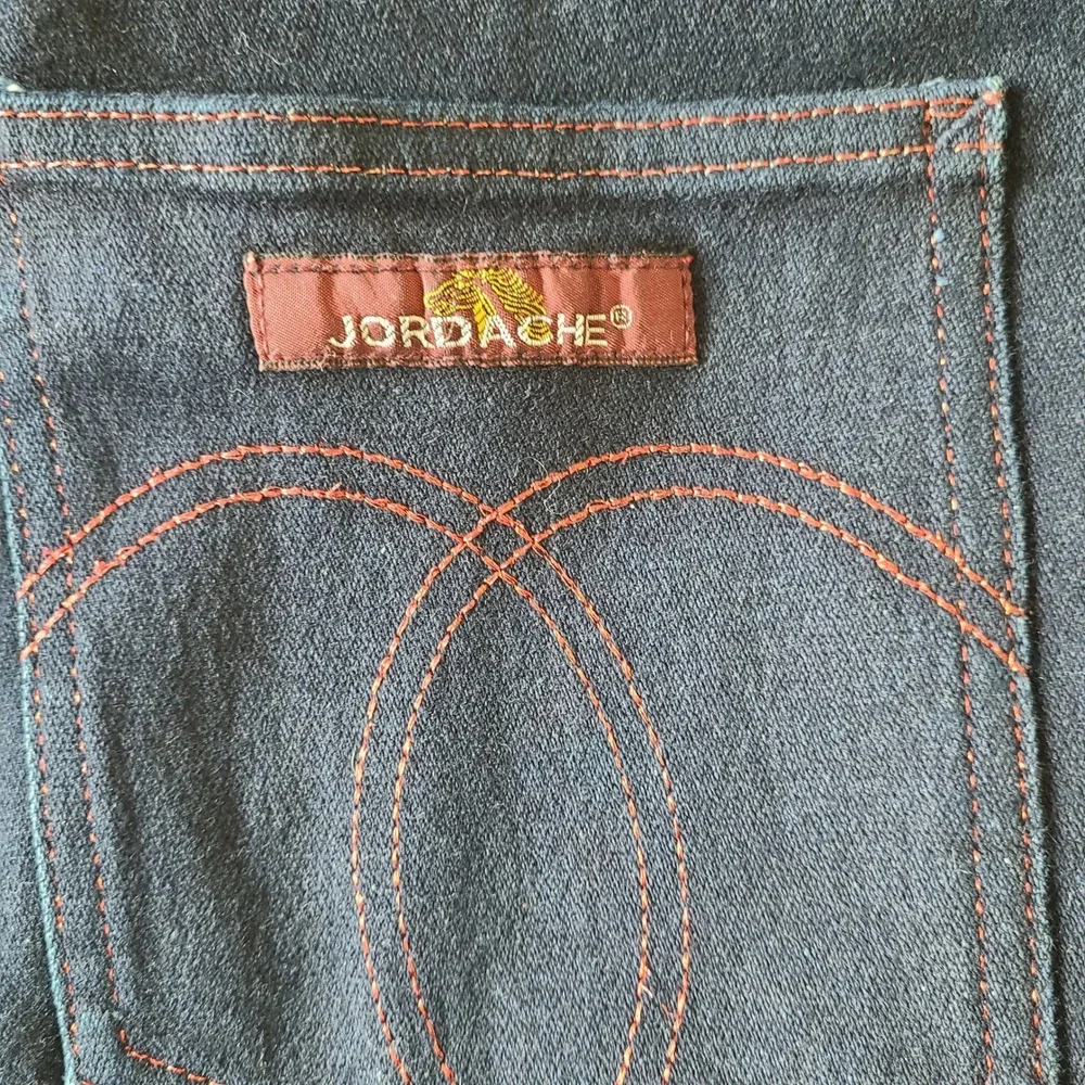 Vintage Jordache Womens 29 Dark Wash Glitter Red Stitch Jeans Denim Pants Dark‎